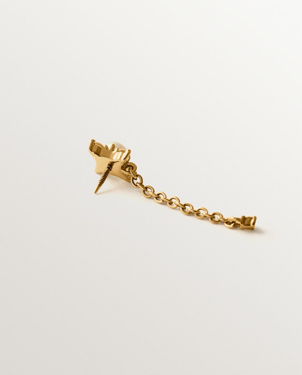 Imagen 3 de Pendiente de oro amarillo de 9k con perla y diamantes - Aristocrazy - Dorado Dorado