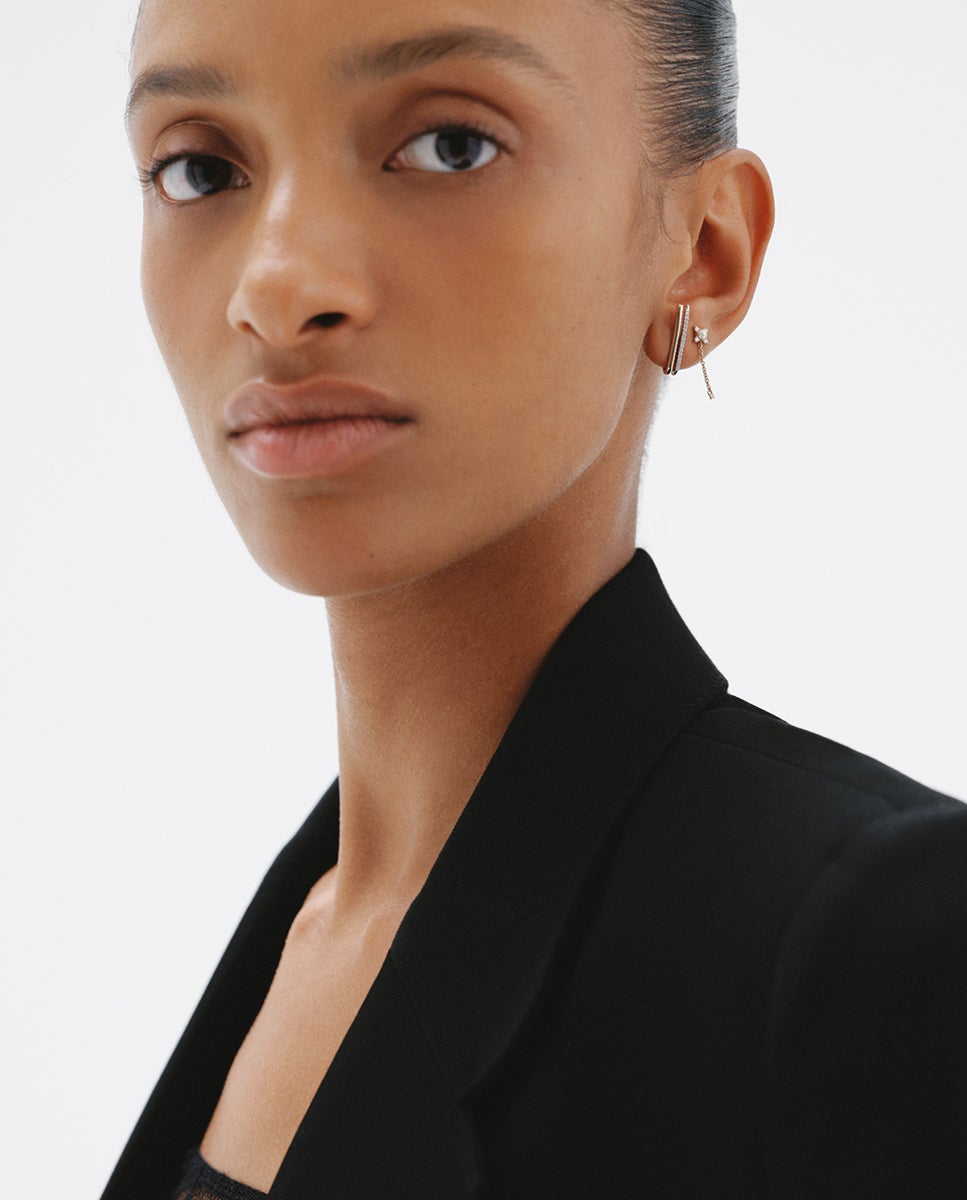 Imagen 5 de Pendiente de oro amarillo de 9k con perla y diamantes - Aristocrazy - Dorado Dorado