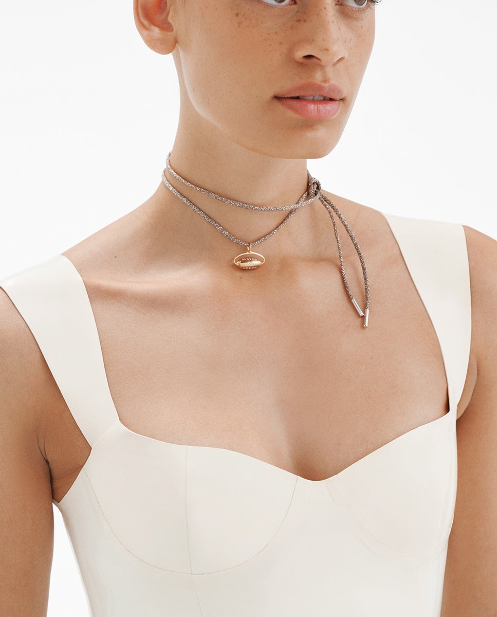 Colgante de plata 925 bañado en de 18k con esmalte blanco - Aristocrazy - Oro Oro-4