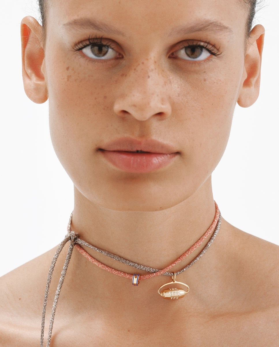 Colgante de plata 925 bañado en de 18k con esmalte blanco - Aristocrazy - Oro Oro-5