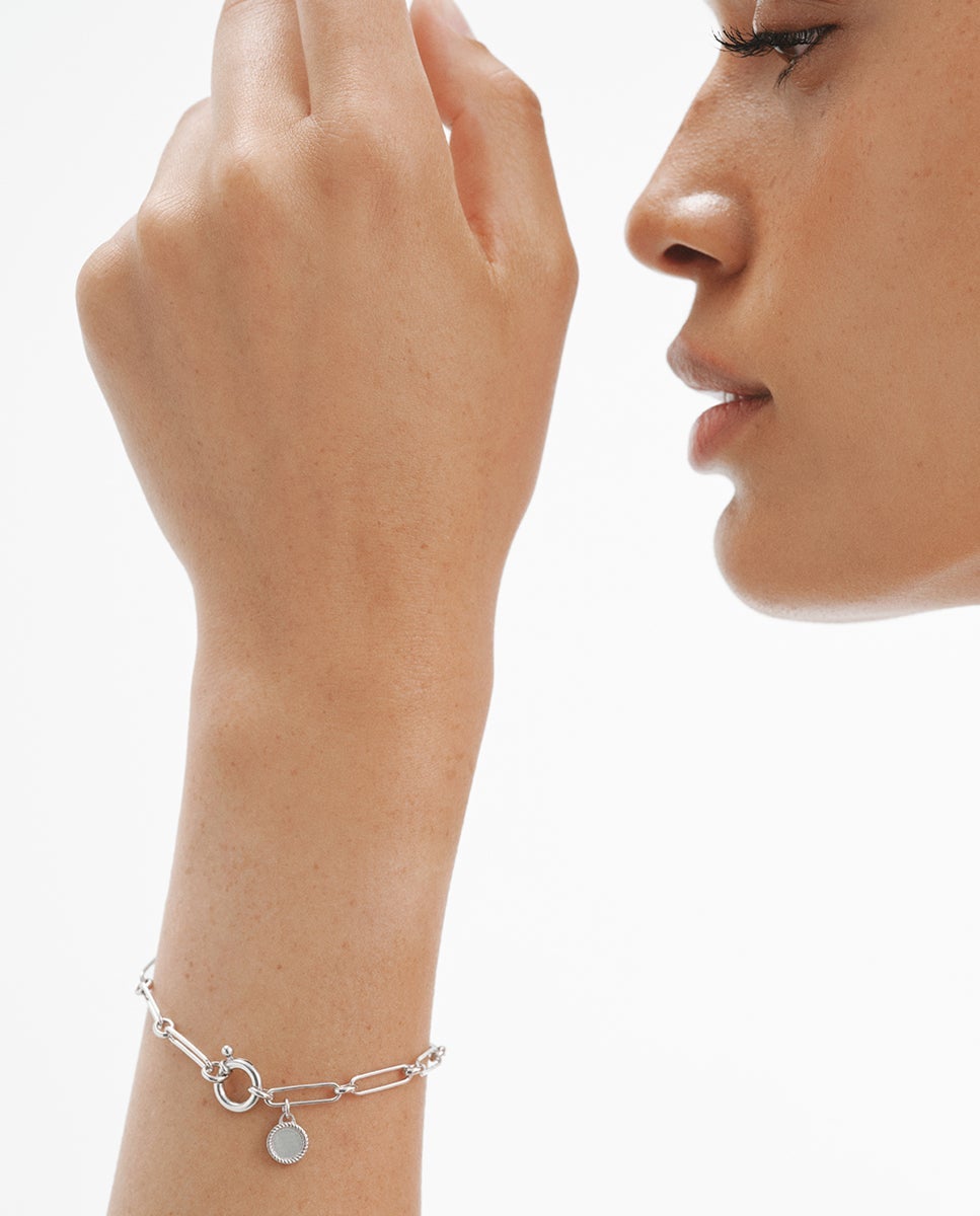 Pulsera de eslabones combinado 17 cm en plata 925 rodiada - Aristocrazy - Blanco Blanco-2