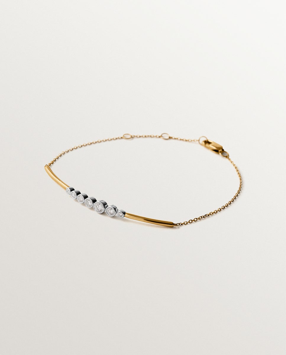 Pulsera de blanco y amarillo de 9k con diamantes - Aristocrazy - Oro Oro-1