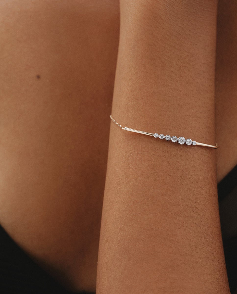 Pulsera de blanco y amarillo de 9k con diamantes - Aristocrazy - Oro Oro-2