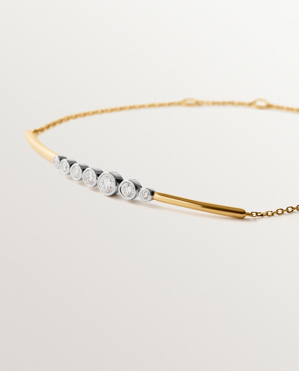 Pulsera de blanco y amarillo de 9k con diamantes - Aristocrazy - Oro Oro-3