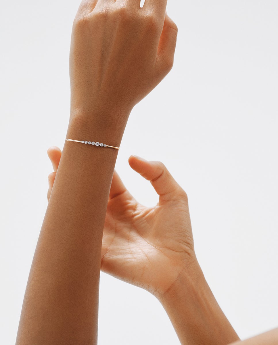 Pulsera de blanco y amarillo de 9k con diamantes - Aristocrazy - Oro Oro-4