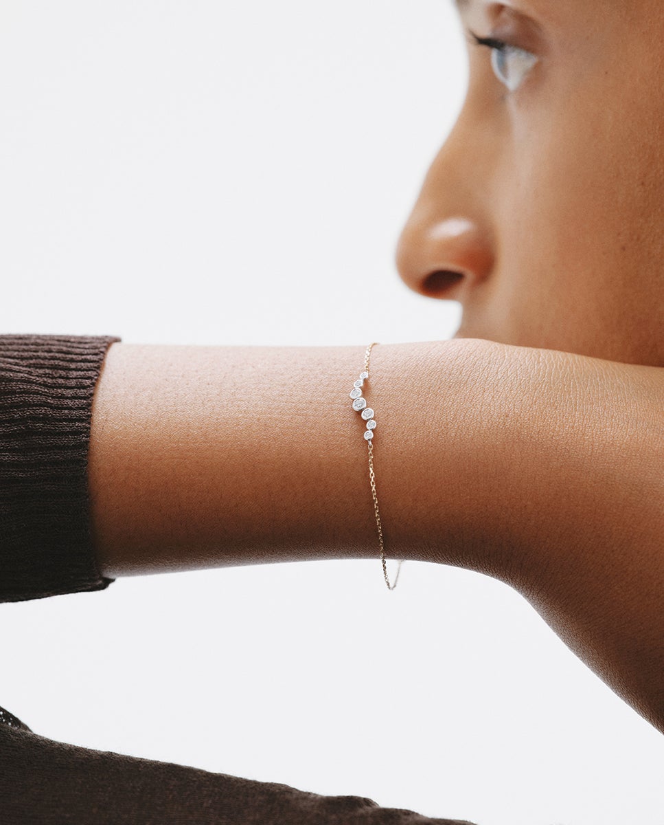 Pulsera de blanco y amarillo de 9k con diamantes - Aristocrazy - Oro Oro-2