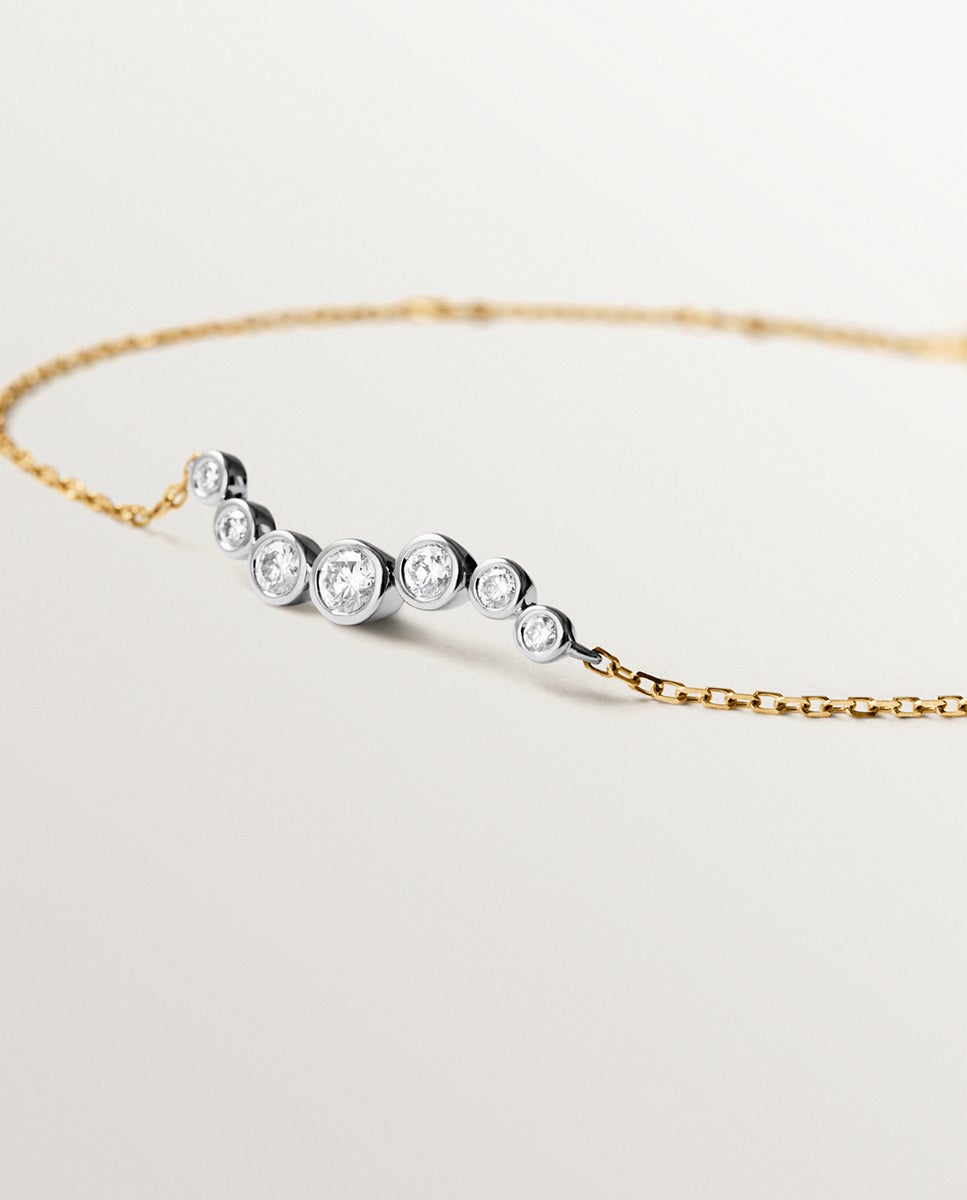 Pulsera de blanco y amarillo de 9k con diamantes - Aristocrazy - Oro Oro-3
