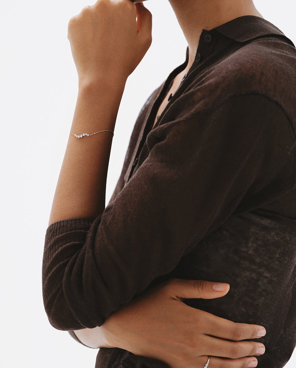 Pulsera de blanco y amarillo de 9k con diamantes - Aristocrazy - Oro Oro-6