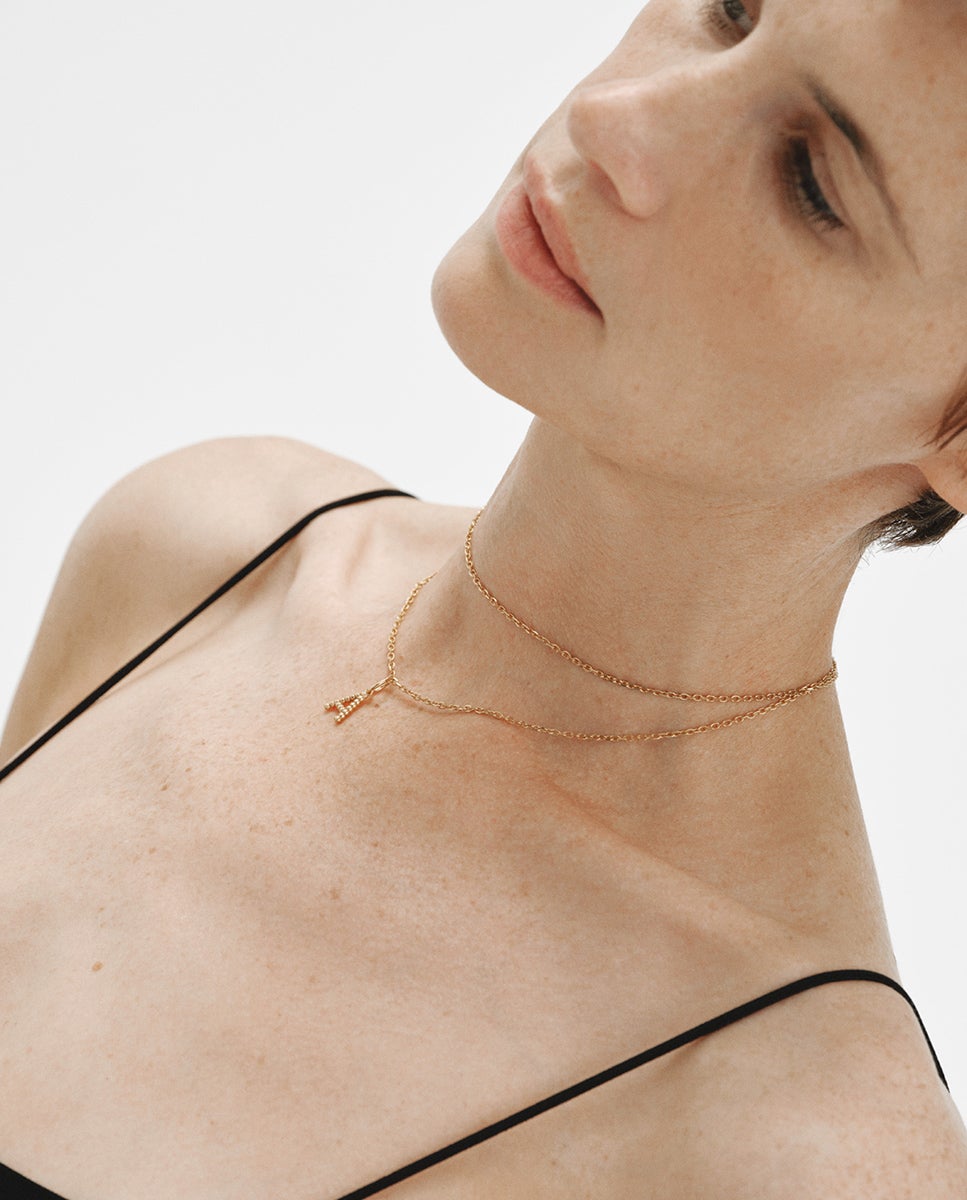 Charm de plata 925 bañada en amarillo de 18k con letra a y motivos de esferas - Aristocrazy - Oro Oro-4