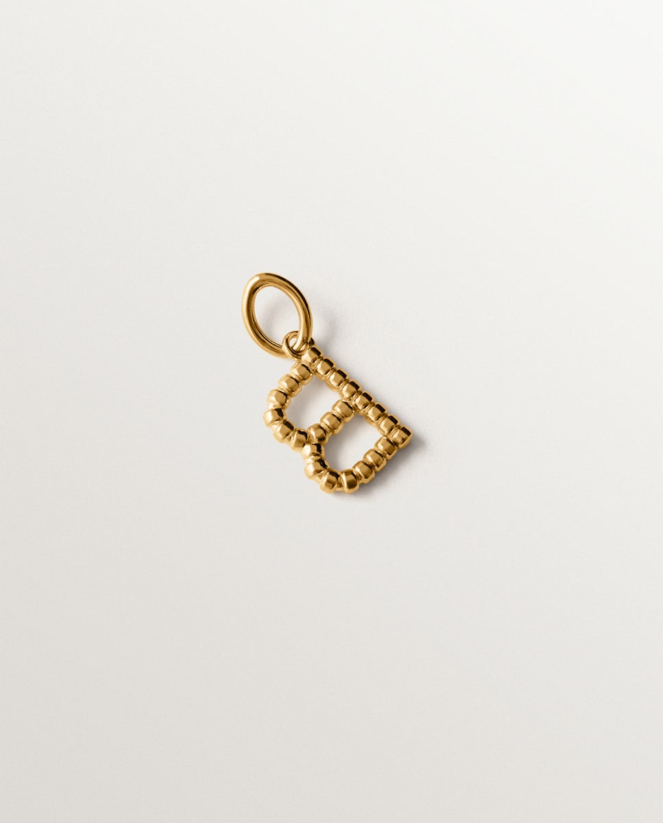 Charm de 925 bañada en oro amarillo de 18k con letra b y motivos de esferas - Aristocrazy - Plata Plata-3