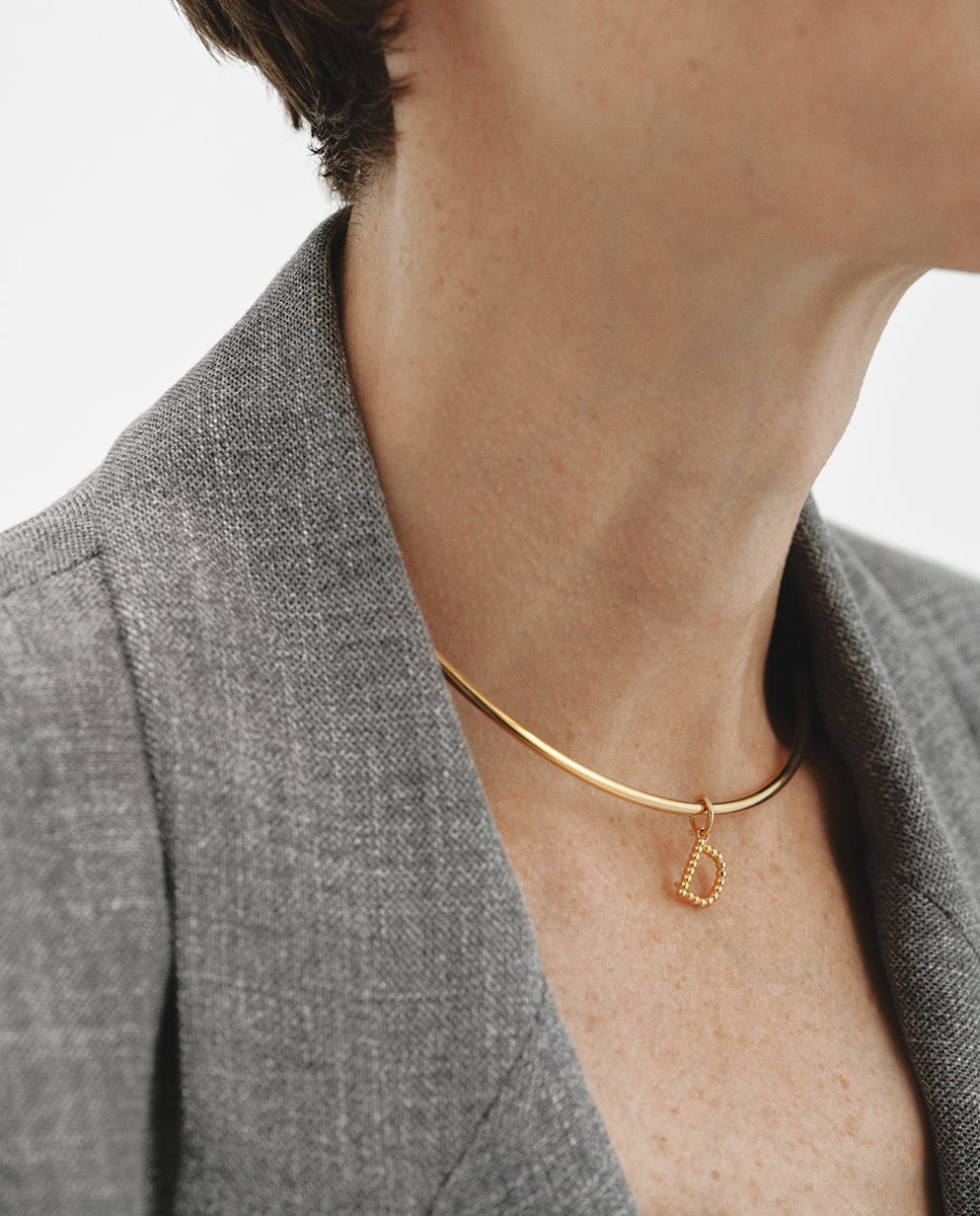 Charm de plata 925 bañada en amarillo de 18k con letra d y motivos de esferas - Aristocrazy - Oro Oro-2