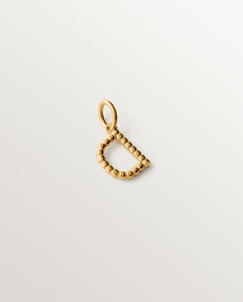 Charm de plata 925 bañada en amarillo de 18k con letra d y motivos de esferas - Aristocrazy - Oro Oro-3