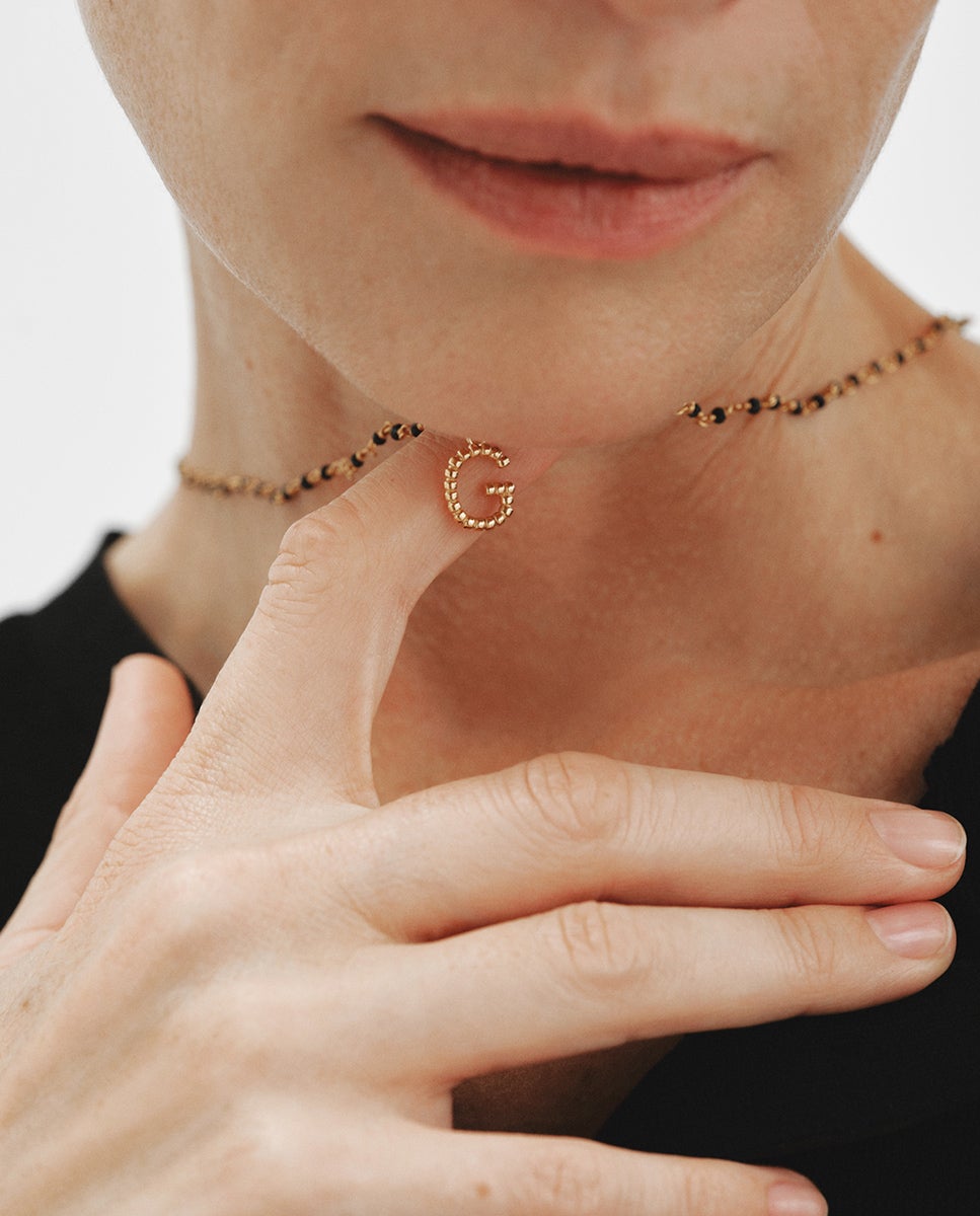 Charm de plata 925 bañada en amarillo de 18k con letra g y motivos de esferas - Aristocrazy - Oro Oro-4
