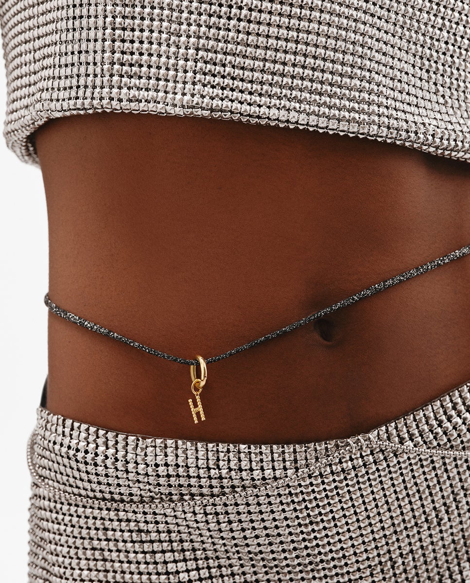 Charm de plata 925 bañada en amarillo de 18k con letra h y motivos de esferas - Aristocrazy - Oro Oro-2