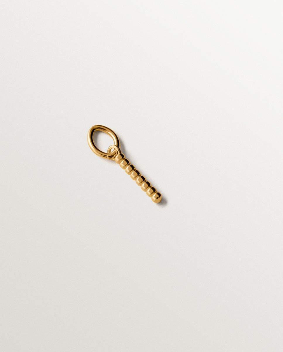 Charm de 925 bañada en oro amarillo de 18k con letra i y motivos de esferas - Aristocrazy - Plata Plata-1