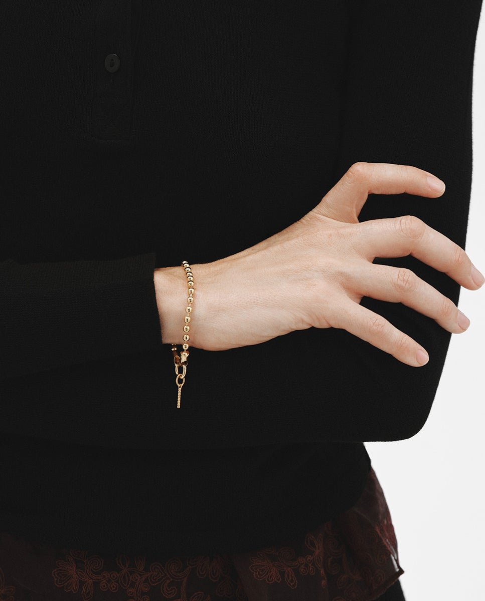 Charm de 925 bañada en oro amarillo de 18k con letra i y motivos de esferas - Aristocrazy - Plata Plata-2