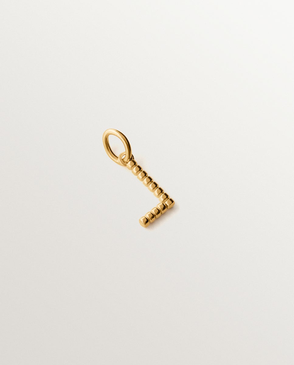 Charm de 925 bañada en oro amarillo de 18k con letra l y motivos de esferas - Aristocrazy - Plata Plata-3