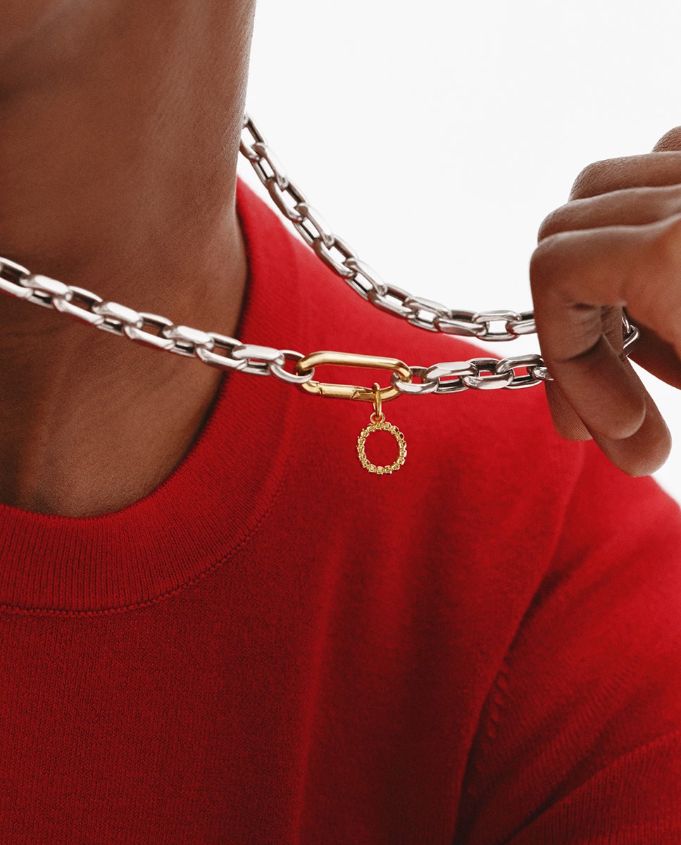 Charm de plata 925 bañada en oro amarillo de 18k con letra o y motivos de esferas - Aristocrazy - Oro Oro-2