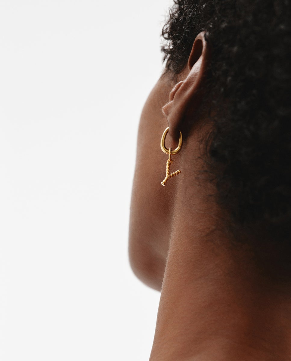 Charm de plata 925 bañada en amarillo de 18k con letra y y motivos de esferas - Aristocrazy - Oro Oro-2