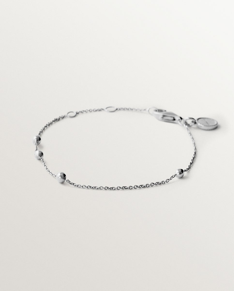 Imagen 0 de Pulsera de cadena de plata 925 con motivo de esferas Plata