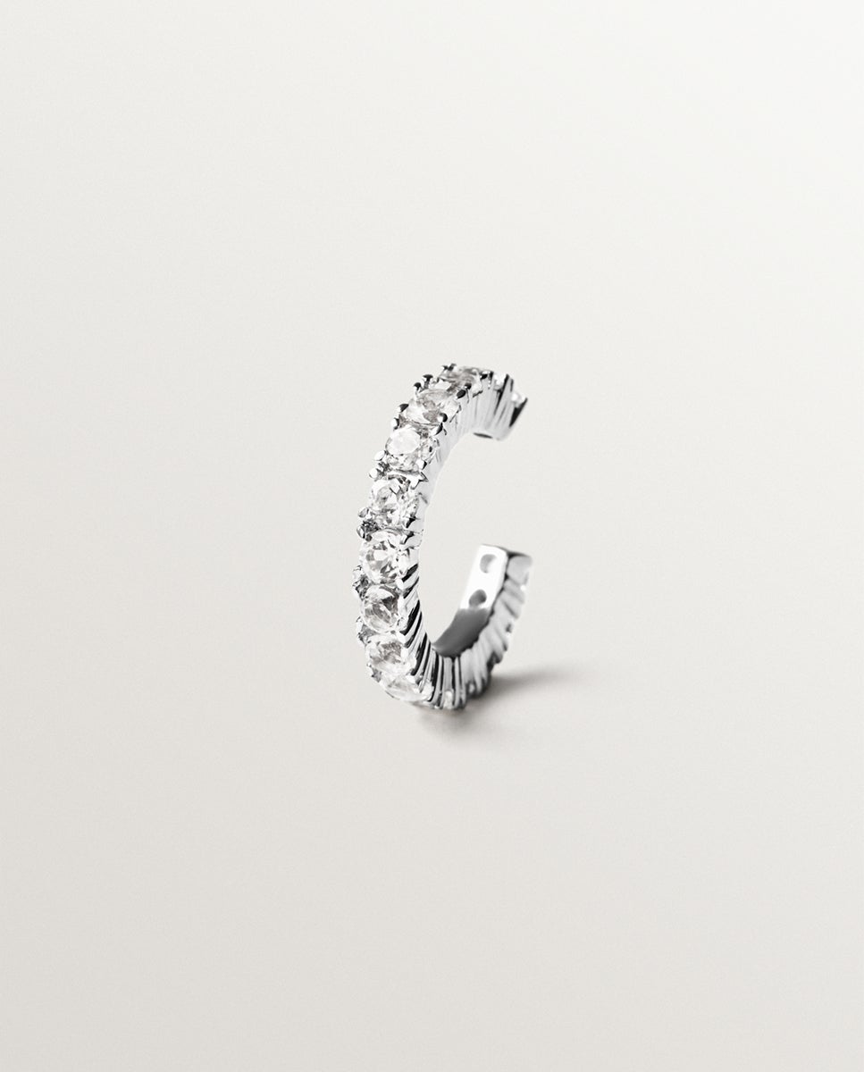 Imagen 0 de Pendiente earcuff de plata 925 con topacios blancos Plata