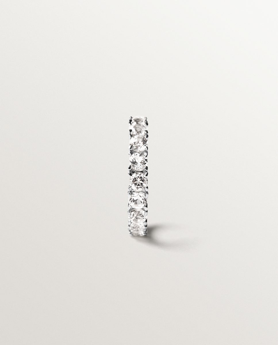 Pendiente earcuff de 925 con topacios blancos - Aristocrazy - Plata Plata-3
