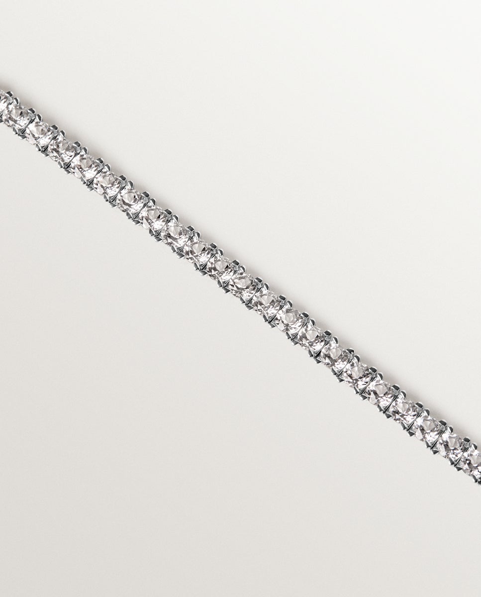Pulsera rivière gruesa de plata 925 con topacios blancos - Aristocrazy - Blanco Blanco-5
