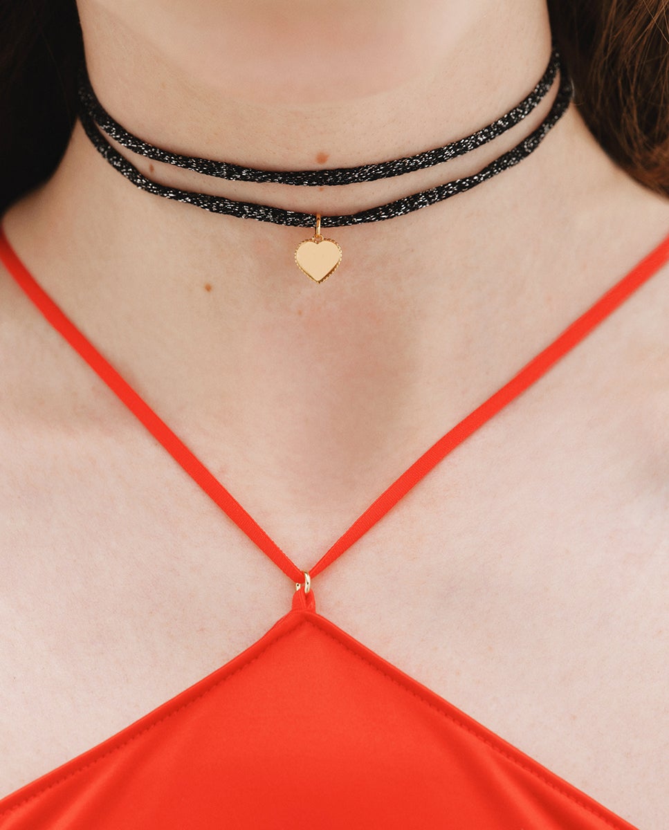 Amor corazón de plata bañada en amarillo de 18k - Aristocrazy - Oro Oro-2