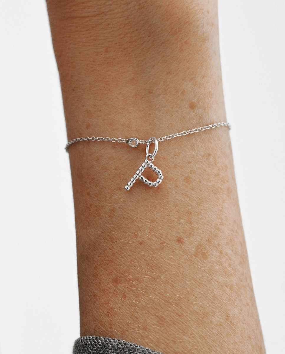 Charm de 925 con letra p y motivos de esferas - Aristocrazy - Plata Plata-2