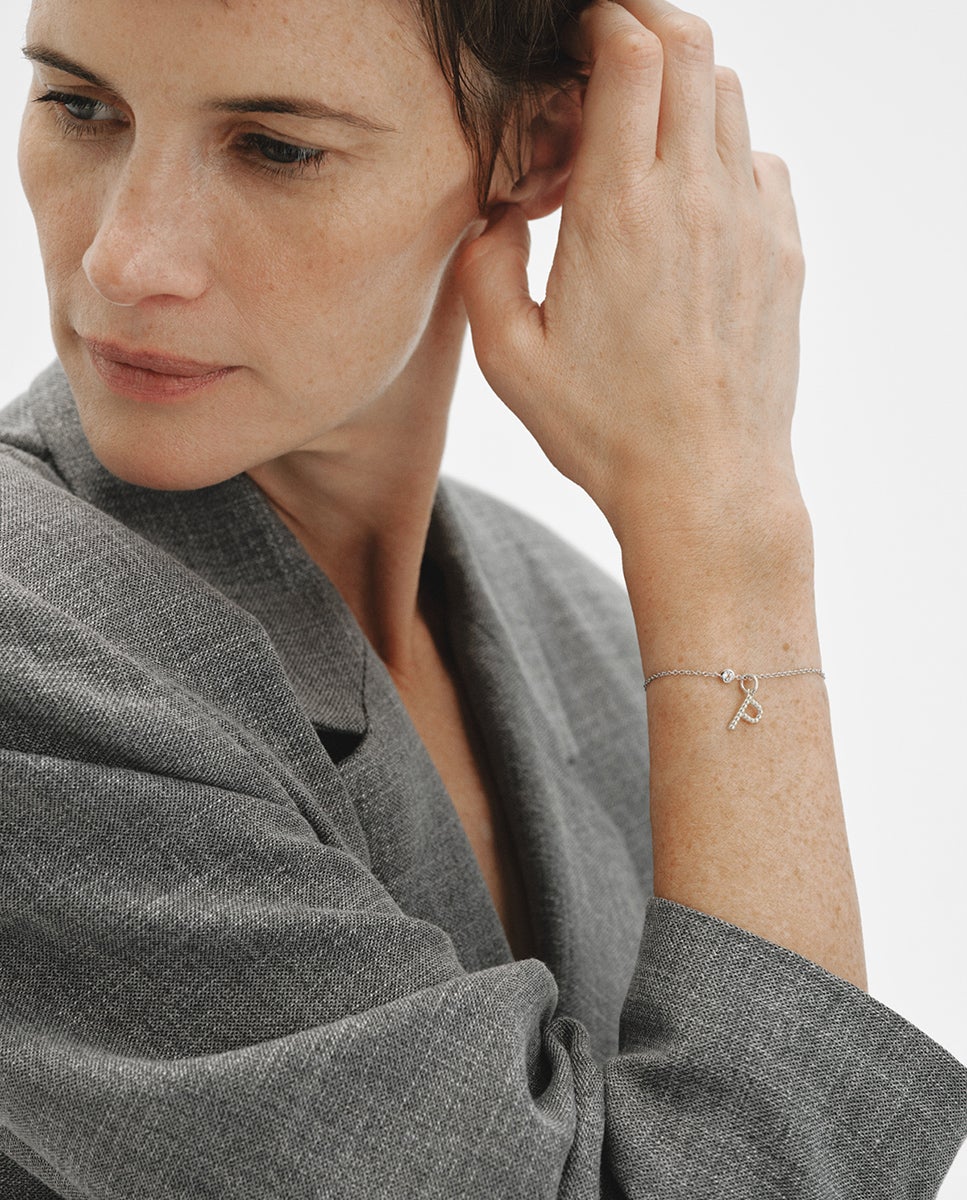 Charm de 925 con letra p y motivos de esferas - Aristocrazy - Plata Plata-4
