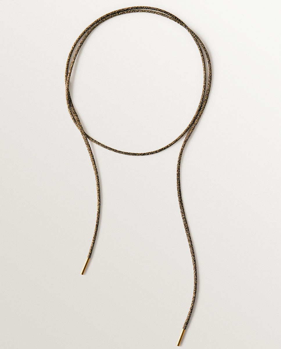 Cordel taupe con acabados en plata 925 - Aristocrazy - Oro Oro-1