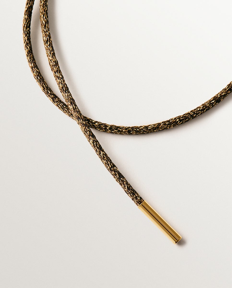 Cordel taupe con acabados en plata 925 - Aristocrazy - Oro Oro-5
