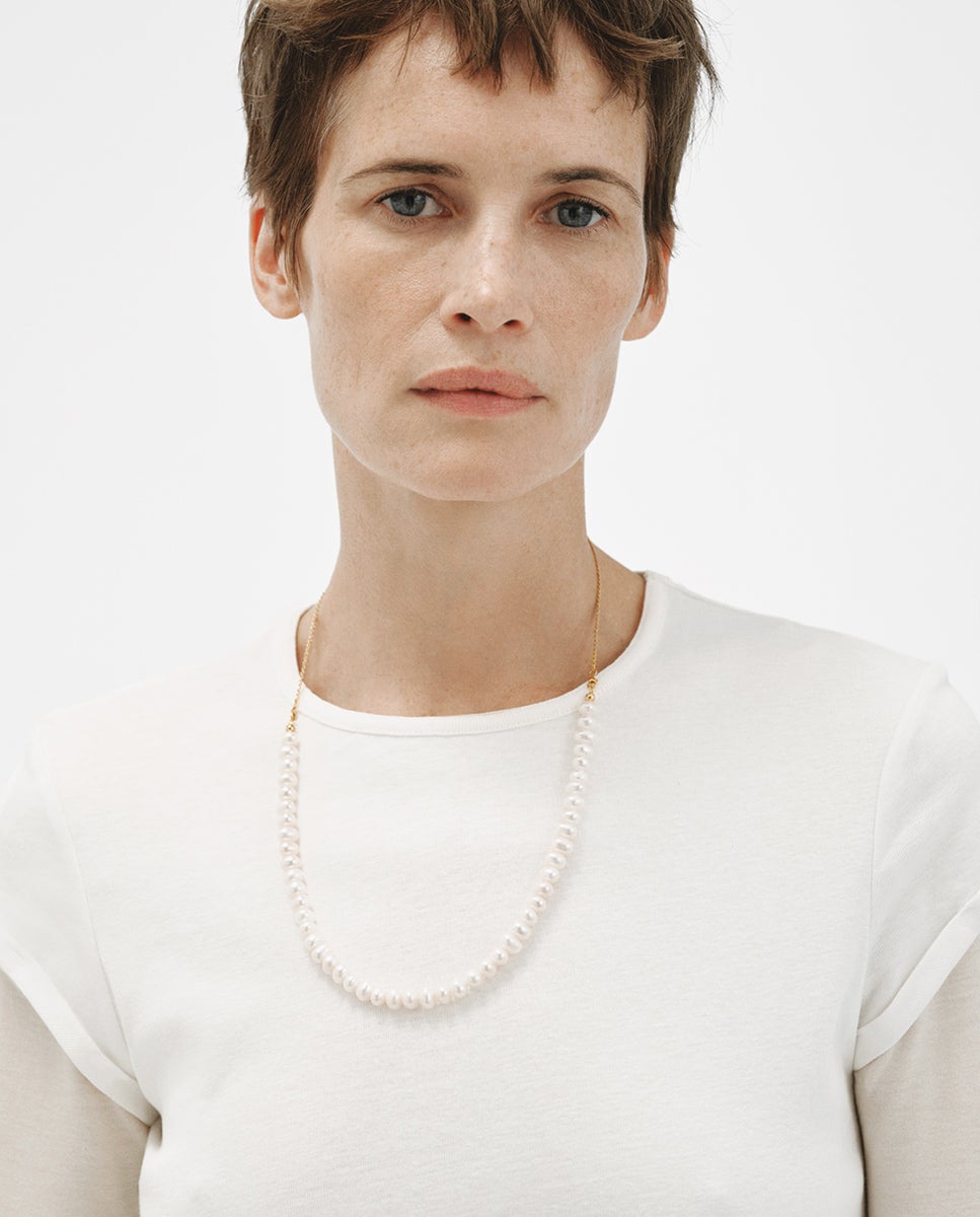 Collar de plata 925 bañada en oro amarillo de 18k con perlas - Aristocrazy - Oro Oro-2