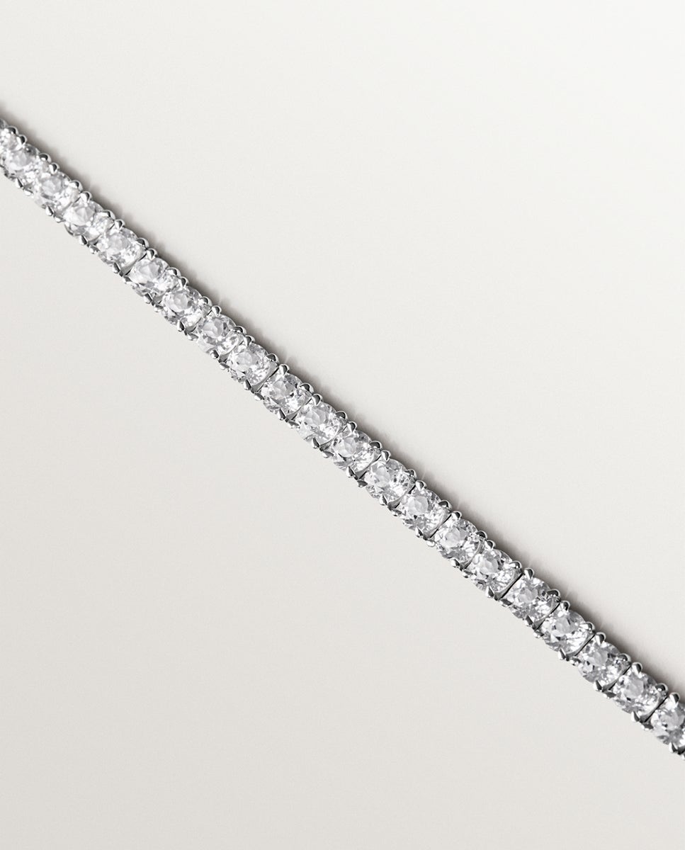 Pulsera rivière de plata 925 con topacios blancos - Aristocrazy - Blanco Blanco-5