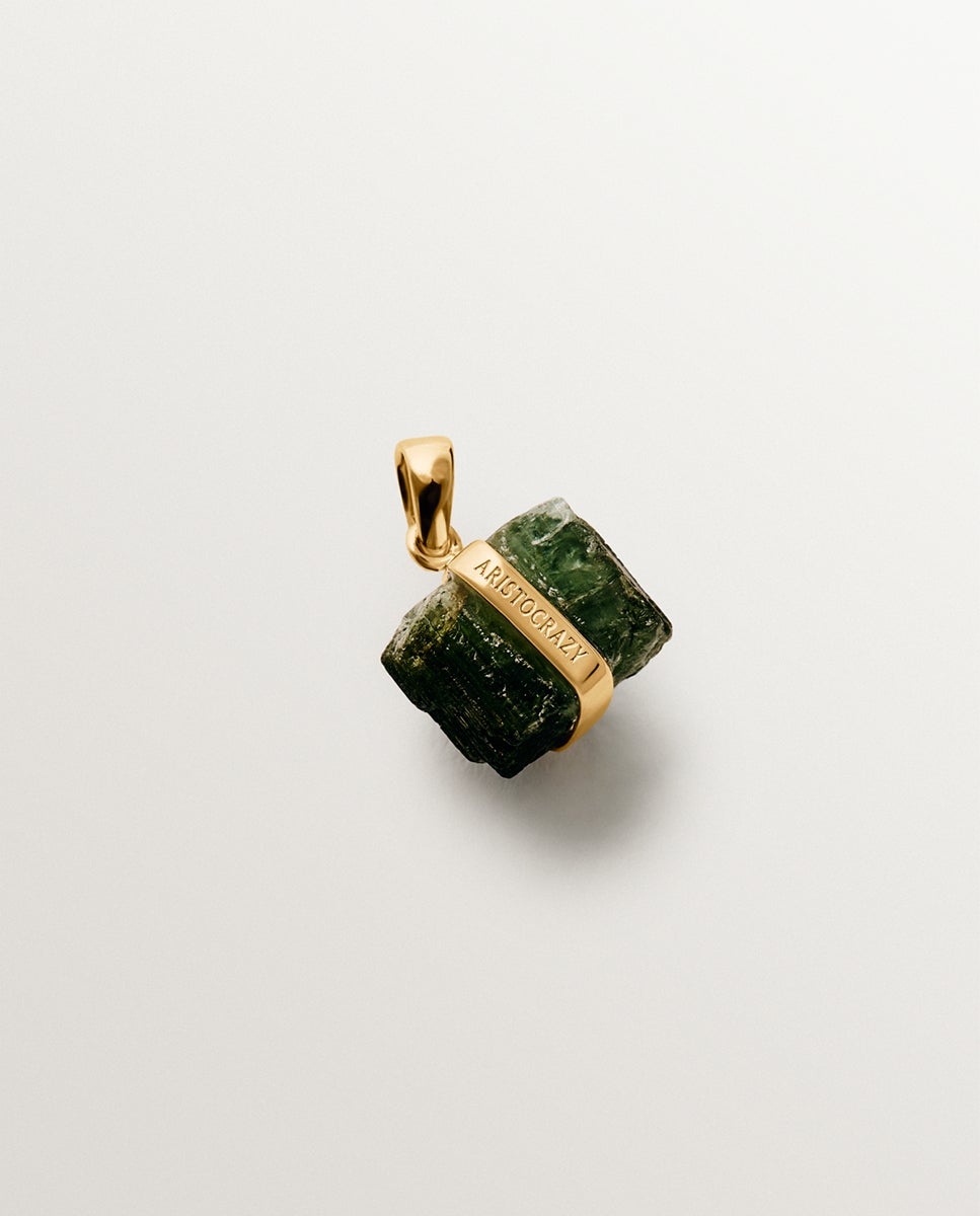 Charm piedra de nacimiento octubre con turmalina verde