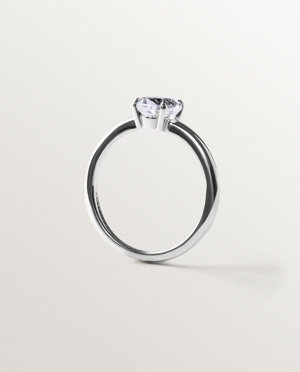 Anillo solitario de plata 925 con cuarzo - Aristocrazy - Blanco Blanco-5
