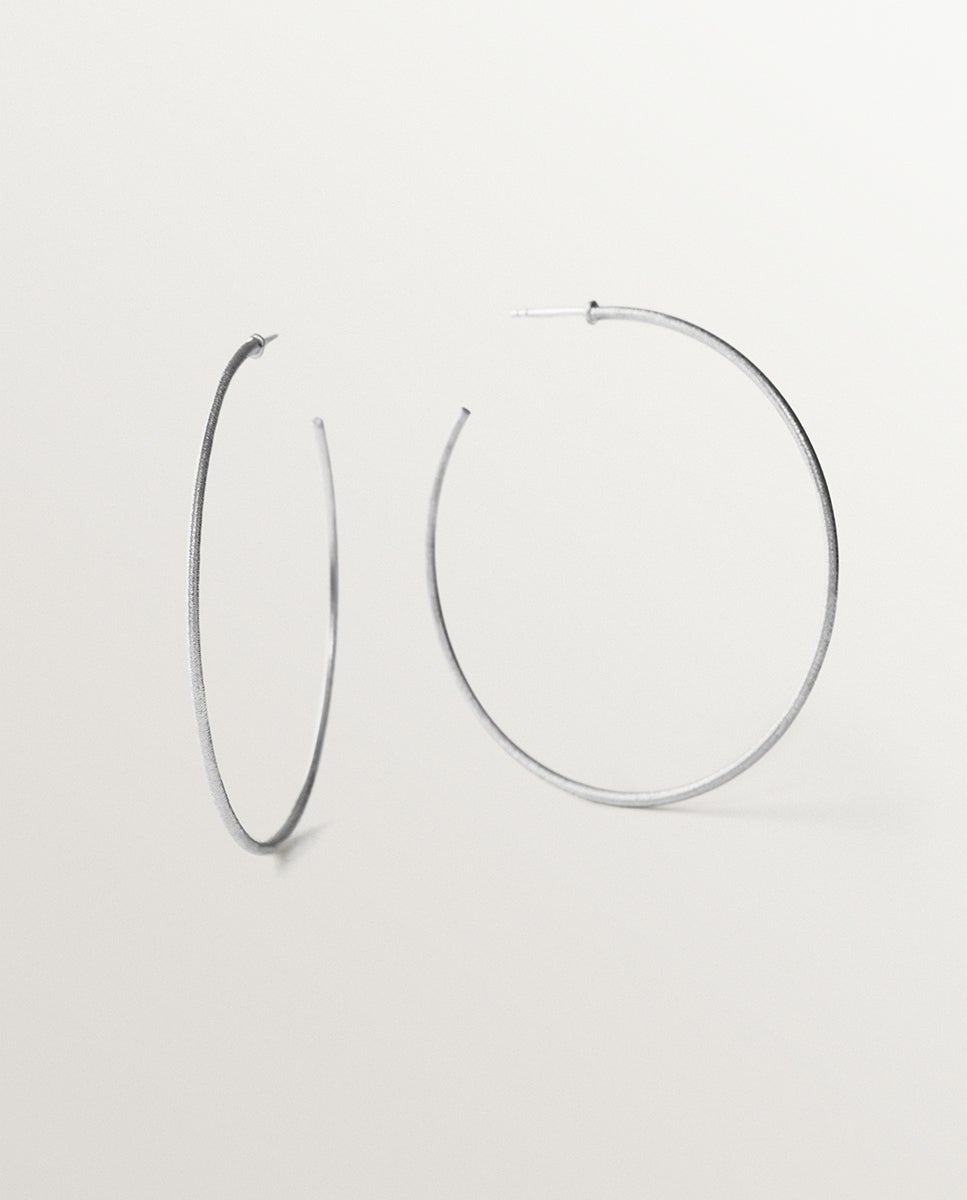 Pendientes de aro de 925 con textura - Aristocrazy - Plata Plata-1