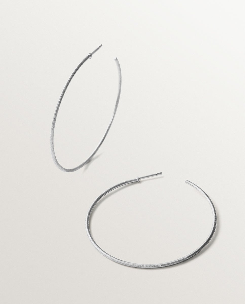 Pendientes de aro de 925 con textura - Aristocrazy - Plata Plata-3