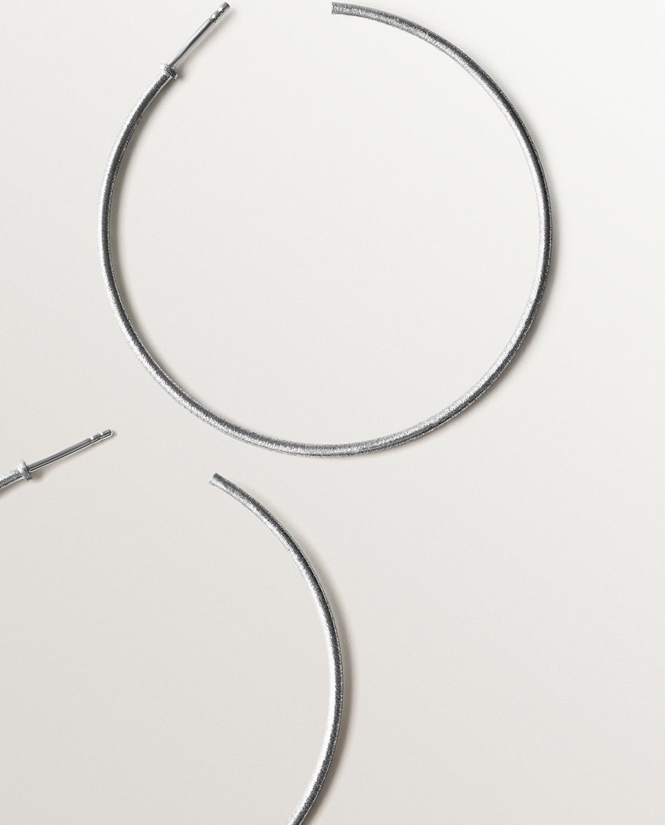 Pendientes de aro de 925 con textura - Aristocrazy - Plata Plata-5