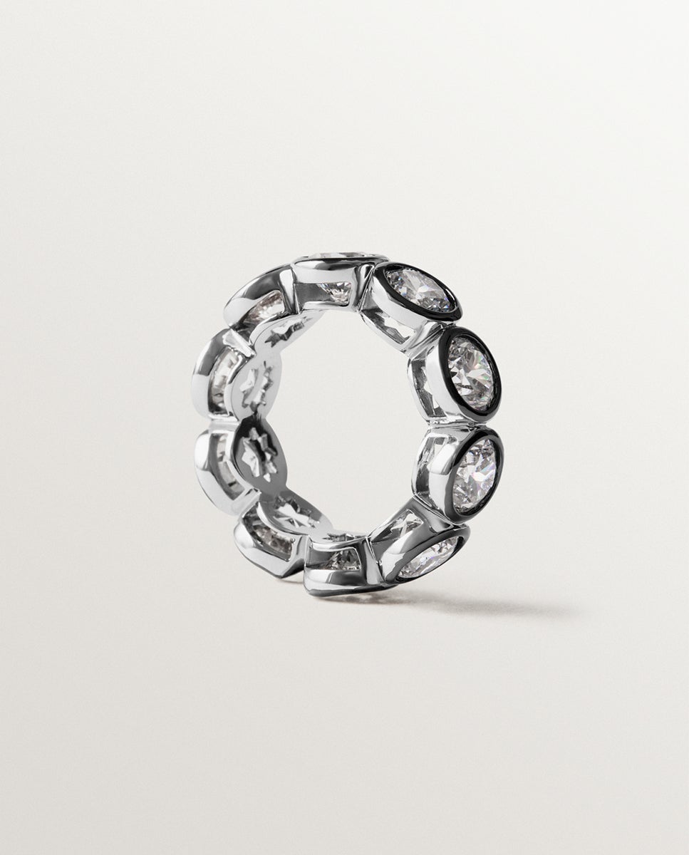 Imagen 3 de Anillo bicolor con cristales - Aristocrazy - Plata Plata