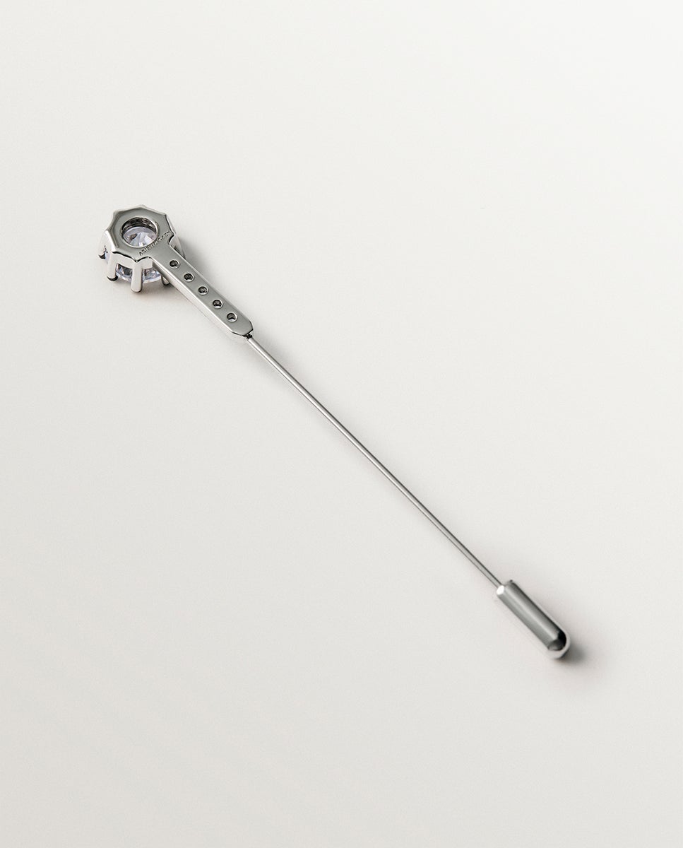 Imagen 5 de Broche de aguja bicolor con cristales - Aristocrazy - Plata Plata