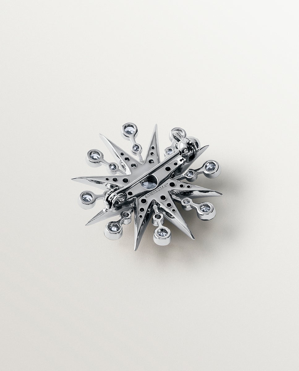 Imagen 3 de Broche bicolor con cristales en forma de estrella - Aristocrazy - Plata Plata
