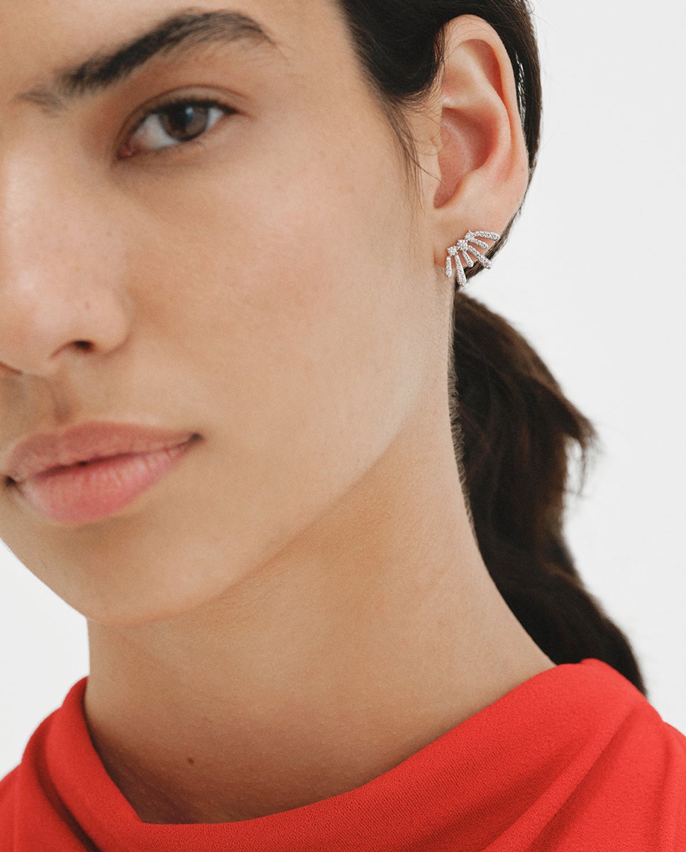 Earcuff de 925 con diamantes lab grown - Aristocrazy - Plata Plata-2