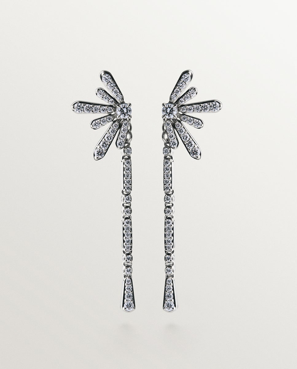 Pendientes largos de 925 con diamantes lab grown - Aristocrazy - Plata Plata-1
