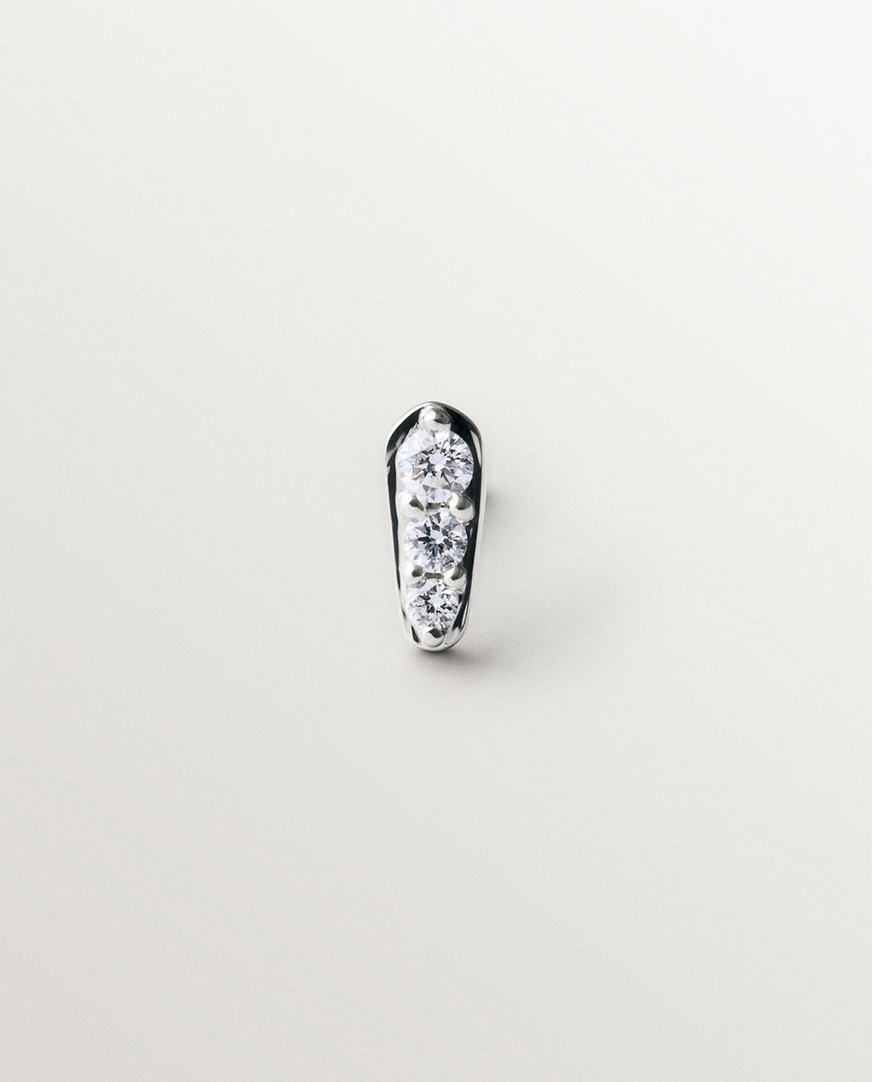 Pendiente individual de 925 con diamantes lab grown - Aristocrazy - Plata Plata-1