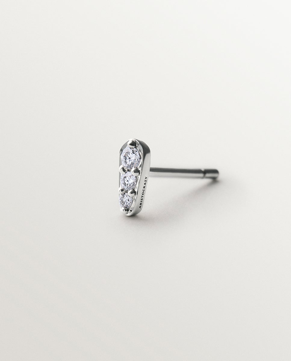 Pendiente individual de 925 con diamantes lab grown - Aristocrazy - Plata Plata-3