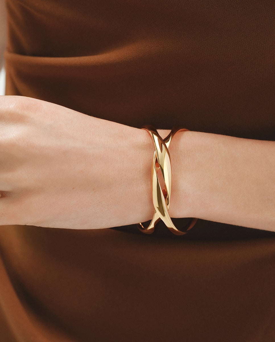 Pulsera gimmel bañada en oro amarillo - Aristocrazy - Dorado Dorado-2