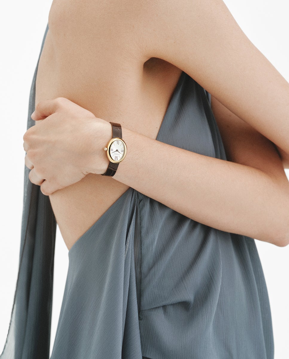 Reloj salesas de acero con esfera blanca y correa de cuero marrón - Aristocrazy - Dorado Dorado-2