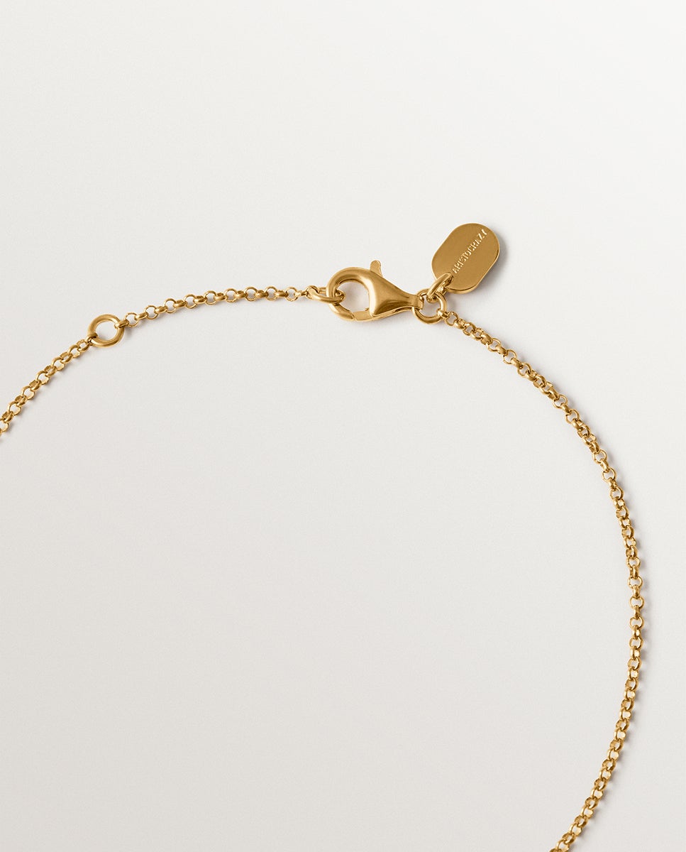 Cadena con colgante bicolor de plata 925 bañada en oro amarillo de 18k con forma de luna - Aristocrazy - Negro Negro-5