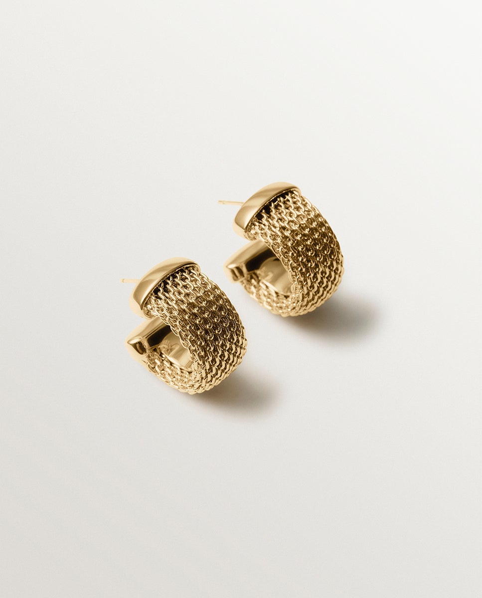 Pendientes de malla bañados en oro amarillo - Aristocrazy - Dorado Dorado-1